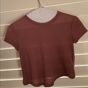 Short sleeve soft maroon tea